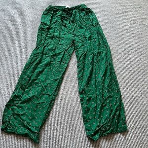 Vintage Gap high waist green printed flowy pants size S